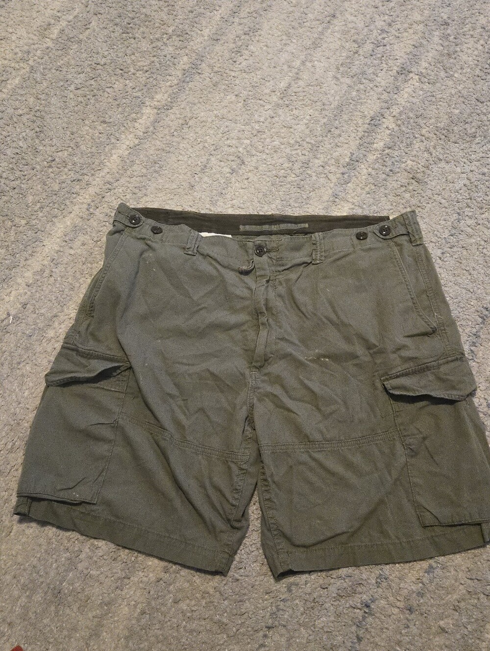 Polo Ralph Lauren Utility Canvas Cargo Shorts Mens 40 Olive Green Distressed Gor